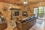 Game Room Den with Gas Fireplace and Walkout to Outdoors